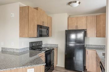 Kitchen with cabinets